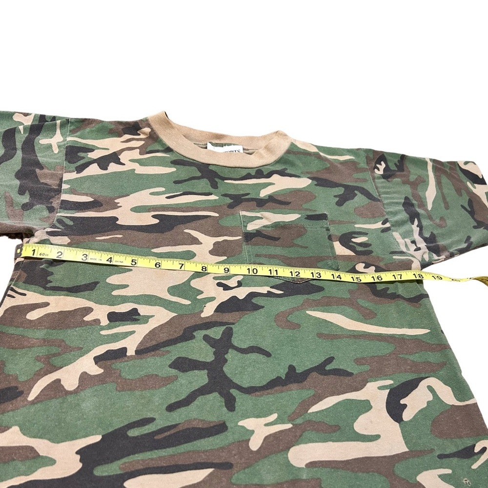Vintage Sports Afield Camo T Shirt USA Made Distressed 90s Small - Picture 10 of 12